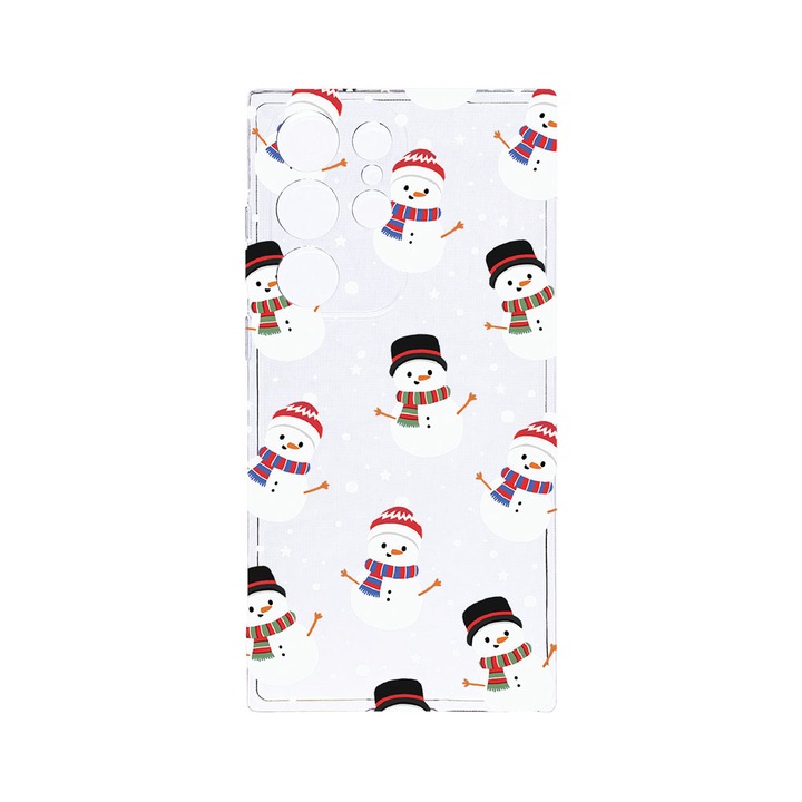 Husa BestCase® Clear Silicon 2MM, Compatibila Cu Samsung Galaxy S23 Ultra, Snowman, Antisoc, Protectie Camera, Margini ridicate pentru protectia ecranului, T 351