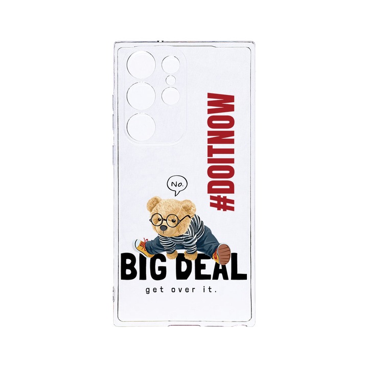 Husa BestCase® Clear Silicon 2MM, Compatibila Cu Samsung Galaxy S23 Ultra, Do It Now Teddy, Antisoc, Protectie Camera, Margini ridicate pentru protectia ecranului, T 928