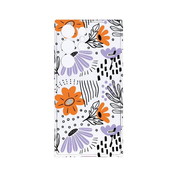 Husa BestCase® Clear Silicon 2MM, Compatibila Cu Samsung Galaxy S23 Ultra, Flowers - Pastel Colors, Antisoc, Protectie Camera, Margini ridicate pentru protectia ecranului, T 757