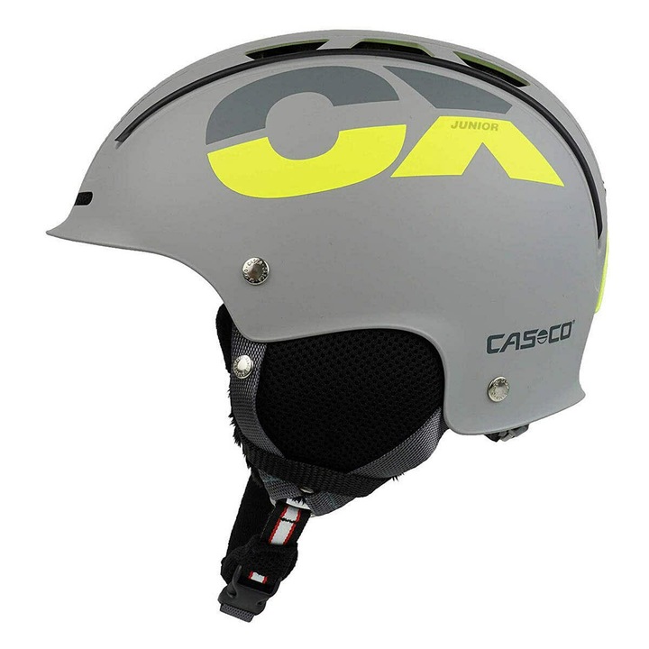 Casca de ski pentru copii, Casco, 50-56cm, Gri/Neon