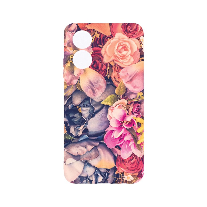 Husa BestCase® Clear Silicon 2MM, Compatibila Cu OPPO A78 / A58 5G, Floral, Antisoc, Protectie Camera, Margini ridicate pentru protectia ecranului, T 5