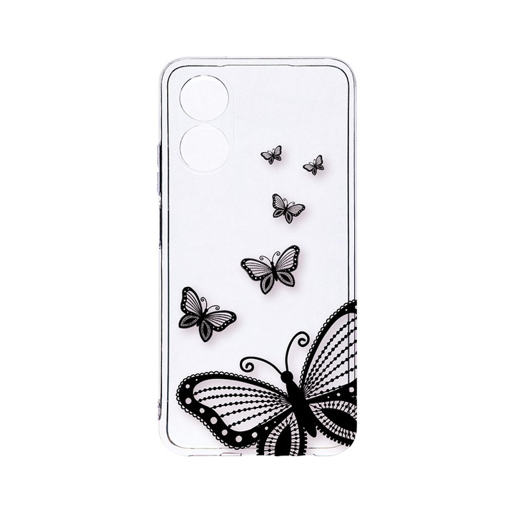 Husa BestCase® Clear Silicon 2MM, Compatibila Cu OPPO A78 / A58 5G, Flowers, Antisoc, Protectie Camera, Margini ridicate pentru protectia ecranului, T 79