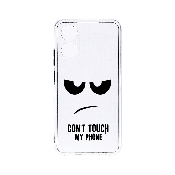Husa BestCase® Clear Silicon 2MM, Compatibila Cu OPPO A78 / A58 5G, Don’t Touch My Phone, Antisoc, Protectie Camera, Margini ridicate pentru protectia ecranului, T 90