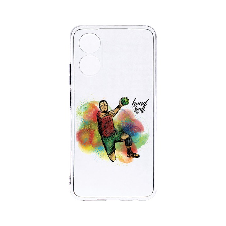 Husa BestCase® Clear Silicon 2MM, Compatibila Cu OPPO A78 / A58 5G, Handball Player, Antisoc, Protectie Camera, Margini ridicate pentru protectia ecranului, T 801
