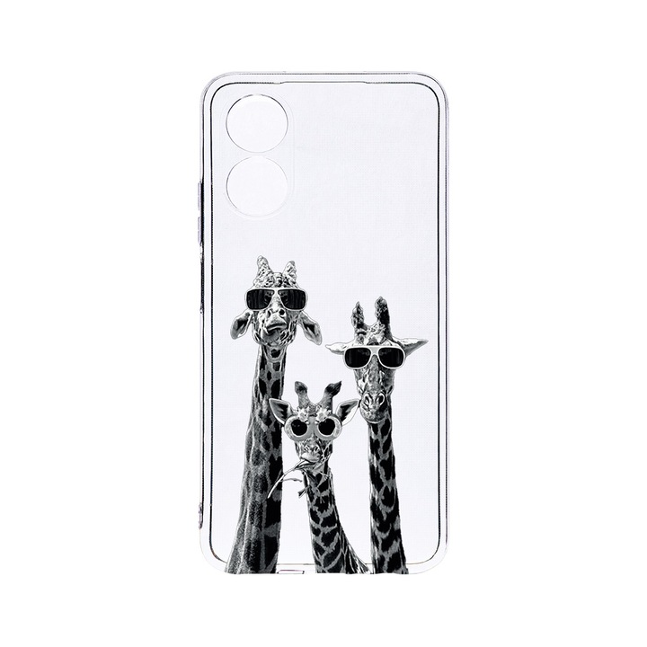 Husa BestCase® Clear Silicon 2MM, Compatibila Cu OPPO A78 / A58 5G, Cool Giraffe, Antisoc, Protectie Camera, Margini ridicate pentru protectia ecranului, T 1008