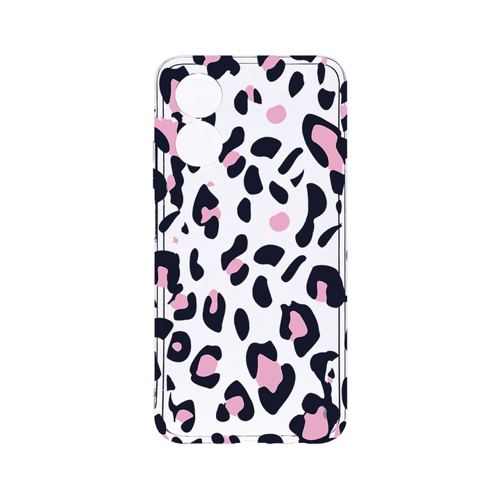 Husa BestCase® Clear Silicon 2MM, Compatibila Cu OPPO A78 / A58 5G, Pink Leopard Pattern, Antisoc, Protectie Camera, Margini ridicate pentru protectia ecranului, T 1033