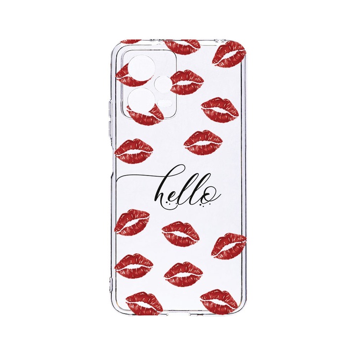 BestCase 2MM Clear Szilikon telefontok, Poco X5 / Xiaomi Redmi Note 12 5G, Hello Kisses, Kamera védelem, strapabíró, T 140