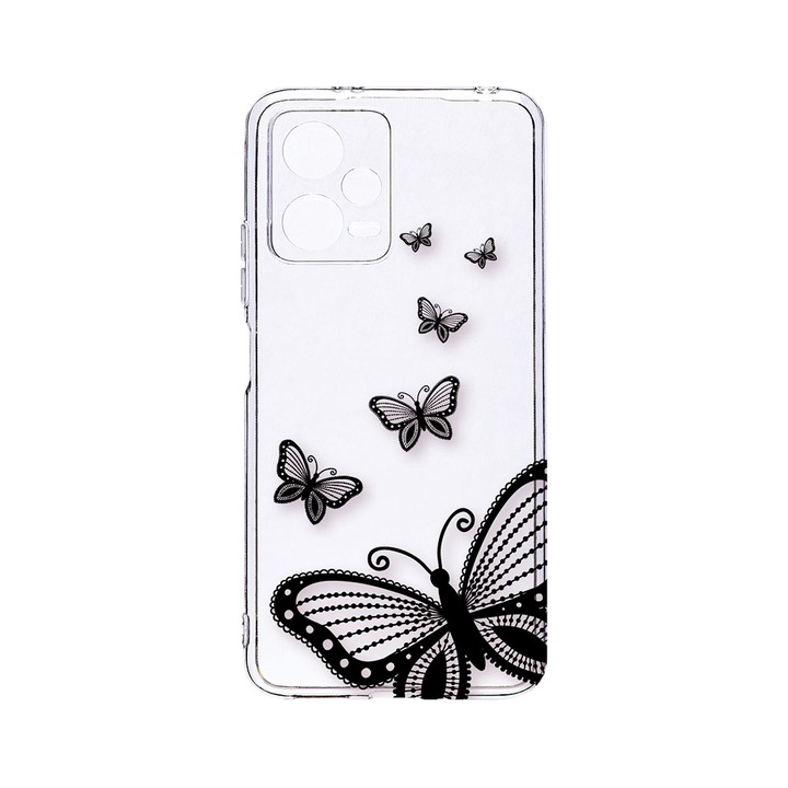 BestCase 2MM Clear Szilikon telefontok, Xiaomi Redmi Note 12 5G, Flowers, Kamera védelem, strapabíró, T 79