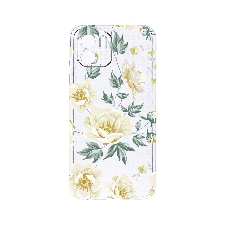 BestCase 2MM Clear Szilikon telefontok, Xiaomi Redmi A2, Flowers, Kamera védelem, strapabíró, T 126