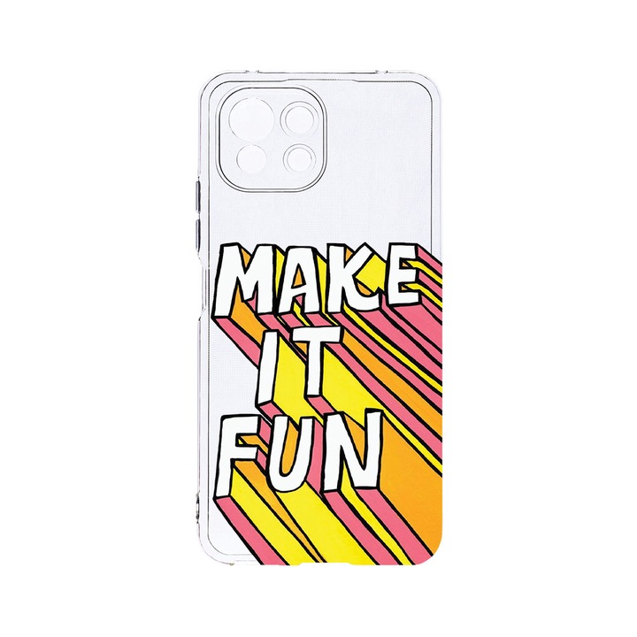 Husa BestCase® Clear Silicon 2MM, Compatibila Cu Xiaomi 11 Lite 5G NE, Make It Fun, Antisoc, Protectie Camera, Margini ridicate pentru protectia ecranului, T 494