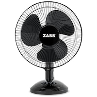 Ventilator de birou Zass ZTF 1202, 30cm diametru, 35W, Silentios si puternic, Culoare Negru