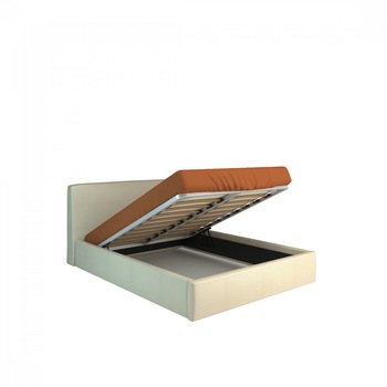 Pat Royal Rabatabil Bej, Piele Ecologica, Pal Melaminat 16 mm Pat Royal Rabatabil Bej, Piele Ecologica, Pal Melaminat 16 mm