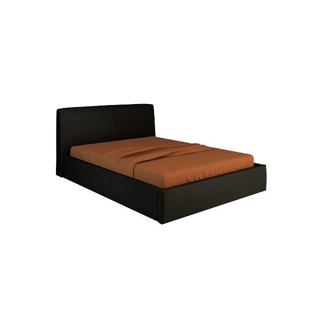 Pat Royal Fix Negru, Piele Ecologica, Pal Melaminat 16 mm