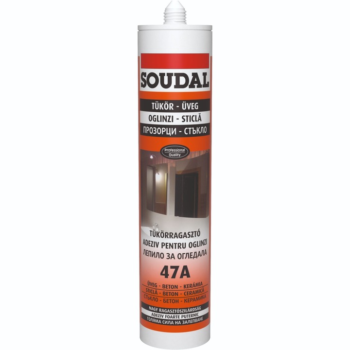 Adeziv Soudal 47A, de asamblare si montaj, pentru oglinzi, 280 ml, bej