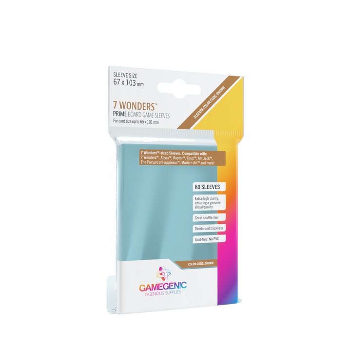 80 db-os kártyavédő készlet, Gamegenic, 67x103 mm, átlátszó