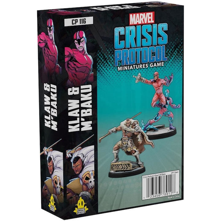 Комплект фигурки от Marvel Crisis Protocol: Klaw и M'Baku, Atomic Mass Games, 2 героя, Wakanda