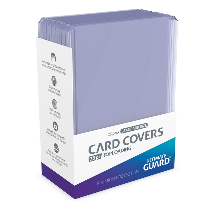 Set 25 Huse pentru carti de joc, Ultimate Guard, Plastic, 76x101mm, Violet