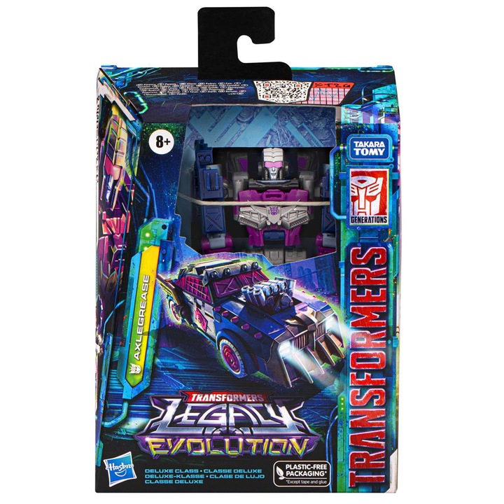 Figurina, Hasbro, Transformers Generations Legacy Evolution Deluxe Class Axlegrease, 14 cm, Multicolor