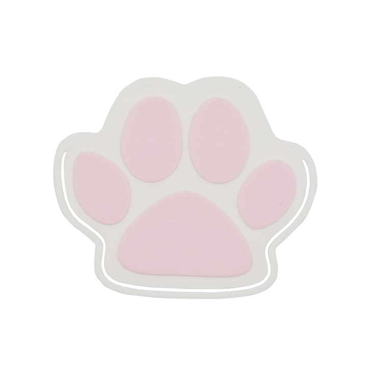 Semn de carte - Pisica - Labuta pisica, alb-roz 45x50mm