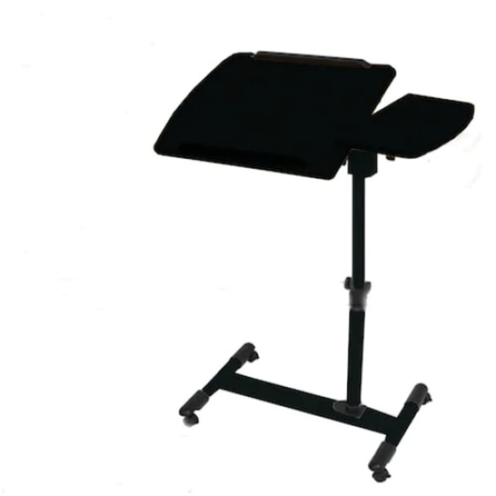 Masuta pentru laptop, cu suport reglabil pentru mouse, cadran otel, negru