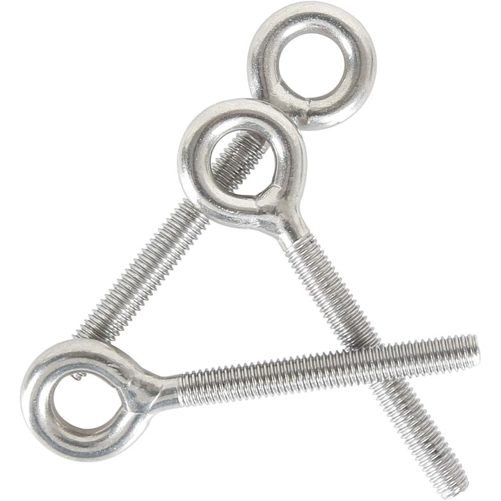 Set 10 suruburi cu inel, Mmgoqqt, Inox, Argintiu