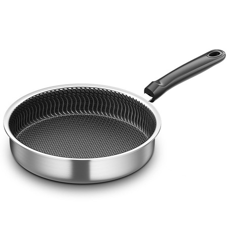 Tigaie prajit fara Capac, SDLOGAL, 27x6 cm, Suprafata alveolata, Maner Stay Cool, potrivita pt inductie si uz profesional