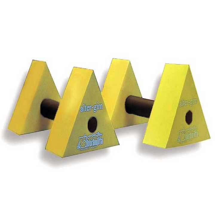Set 2 gantere triunghiulare, din spuma, galben