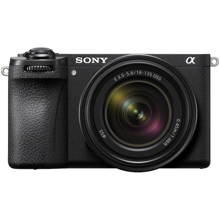 Aparat foto mirrorless Sony A6700, APS-C, 26MP, 4K, AI, Stabilizare 5 axe, Negru + Obiectiv 18-135mm