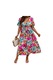 Дамска дълга рокля, елегантна, за ежедневието, с къс ръкав и връзка на талията, флорална шарка, розов цвят, размер XL