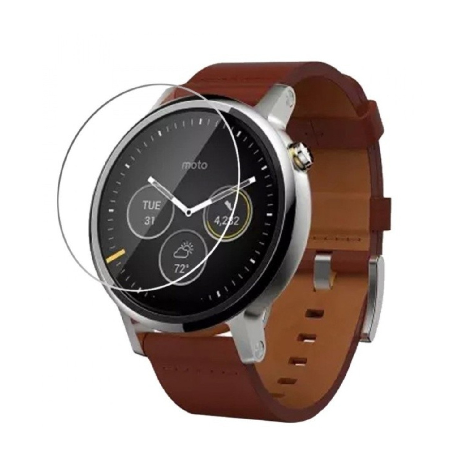 Set 2 Folii Protectie Ecran, Acoperire Totala, Adezive si Foarte Flexibile, Invisible Skinz Ultra-Clear AutoRegeneranta pentru Motorola Moto 360 2nd gen 46mm