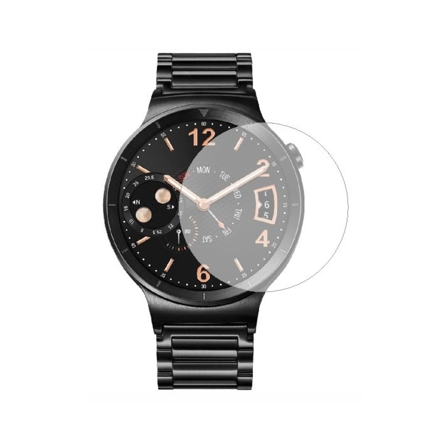 Set 2 Folii Protectie Ecran, Acoperire Totala, Adezive si Foarte Flexibile, Invisible Skinz Ultra-Clear AutoRegeneranta pentru Huawei Watch W1