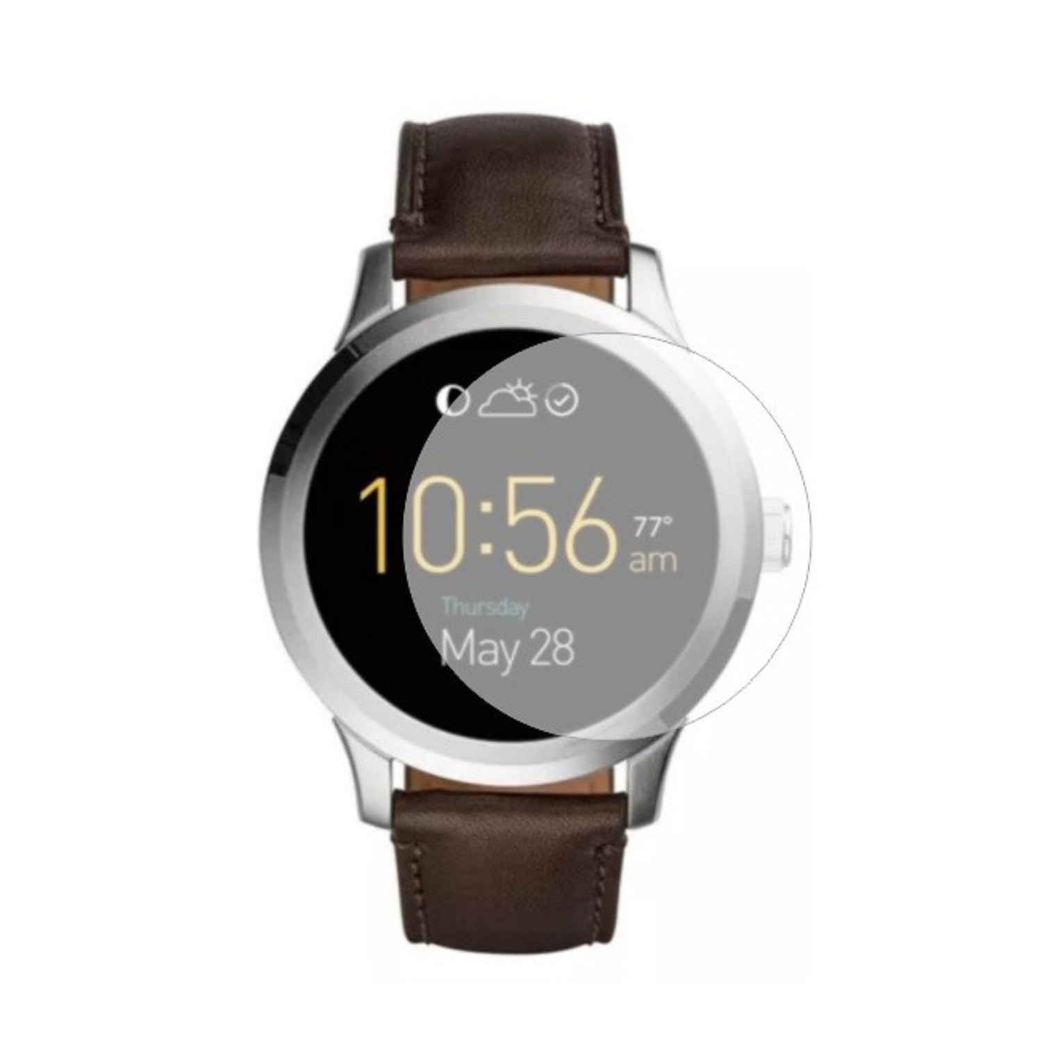 Set 4 Folii Protectie Ecran, Acoperire Totala, Adezive si Foarte Flexibile, Invisible Skinz Ultra-Clear HD pentru Fossil Q Founder Smartwatch