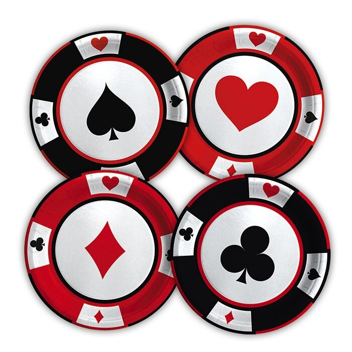 Farfurii 18 cm, Mix Poker, 8 buc/Set Big Party