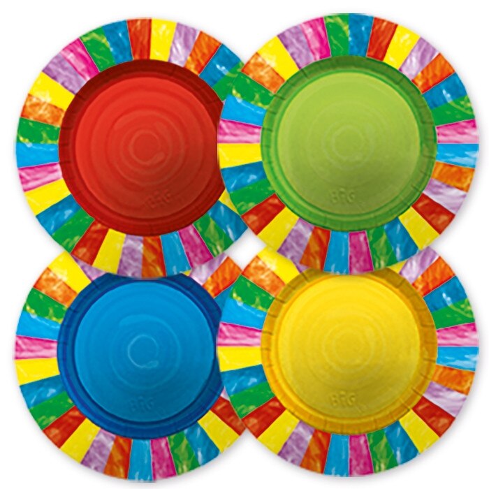 Farfurii 25 cm, mix Curcubeu, 8 buc/set Big Party