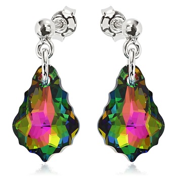 Cercei Argint 925 placat cu rodiu cu cristale Swarovski® Baroque 16mm Surub Vitrail Medium Cercei Argint 925 placat cu rodiu cu cristale Swarovski® Baroque 16mm Surub Vitrail Medium