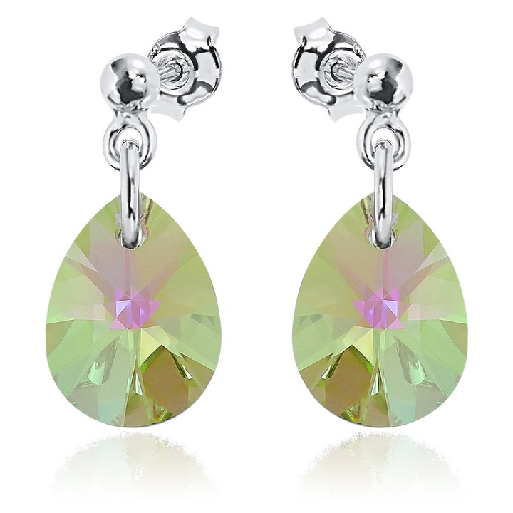 Fülbevaló Ezüst 925 ródium bevonattal Swarovski® kristályokkal Minikörte 12mm csavaros Paradise Shine