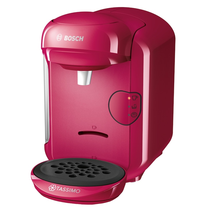 Bosch Tassimo TAS1402 eszpresszó kávégép, 1300 W, 3.3 bar, 0.7 l, öntisztító, kapszulás, Rózsaszín