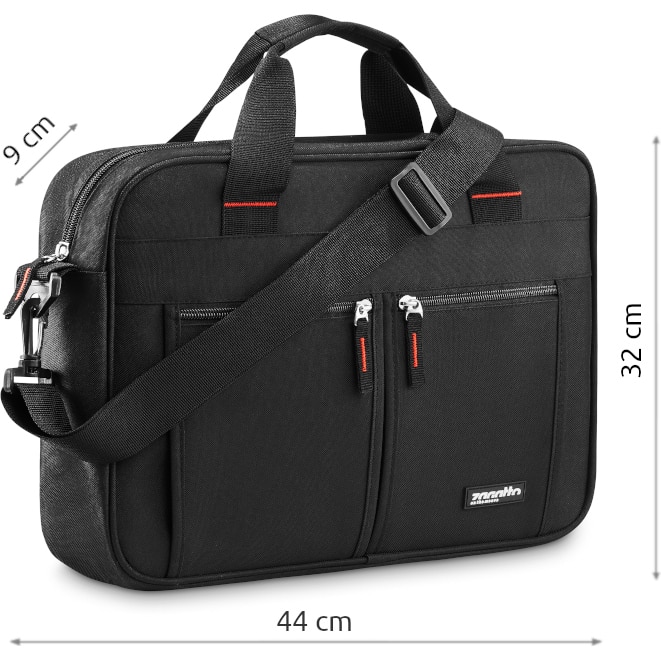 Geanta laptop dama, barbat, 15.6 inch, Zagatto®, Neagra, 44x32x9 cm, Impermeabila, Eleganta, Business, Curea de umar reglabila si detasabila, Buzunar frontal cu fermoar, Pentru notebook, ZG794