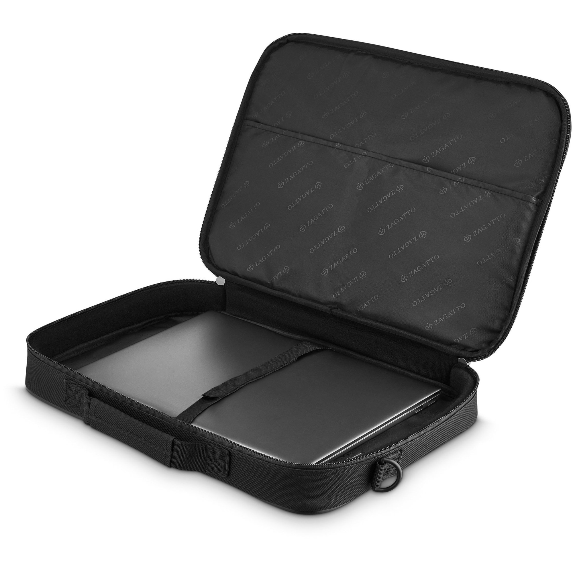 Geanta laptop dama, barbat, 15.6 inch, Zagatto®, Neagra, 44x32x6 cm, Impermeabila, Eleganta, Business, Curea de umar reglabila si detasabila, Buzunar frontal cu fermoar, Pentru notebook, Atasabila la troler, ZG783