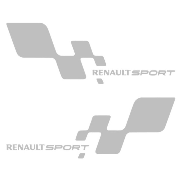 Set stickere stanga-dreapta Renault Sport, gri, 30cm