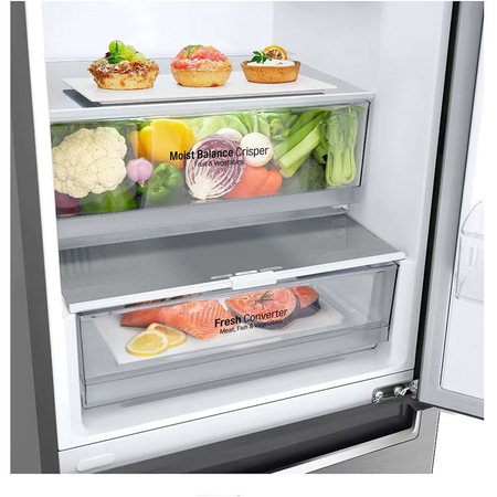 Combina Frigorifica LG GBB61PZGCN1, No Frost, 341 l, H 186 cm, Clasa C, Argintiu