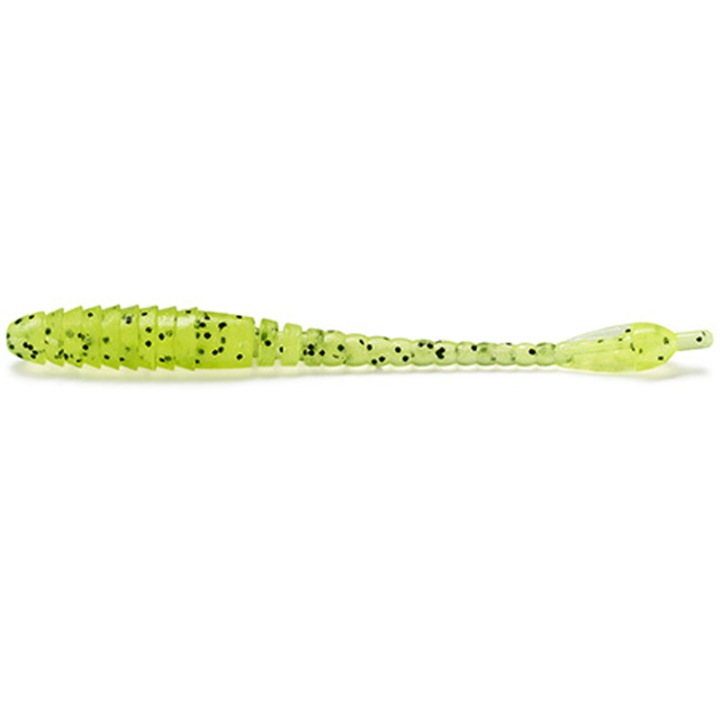 Комплект от 12 меки примамки FishUp ARW Worm 5.5cm 055 Chartreuse Black