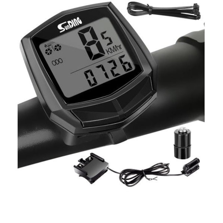 Welora® kerékpár sebességmérő, 13 funkciós, LCD kijelző, vízálló, prémium minőségű, fekete