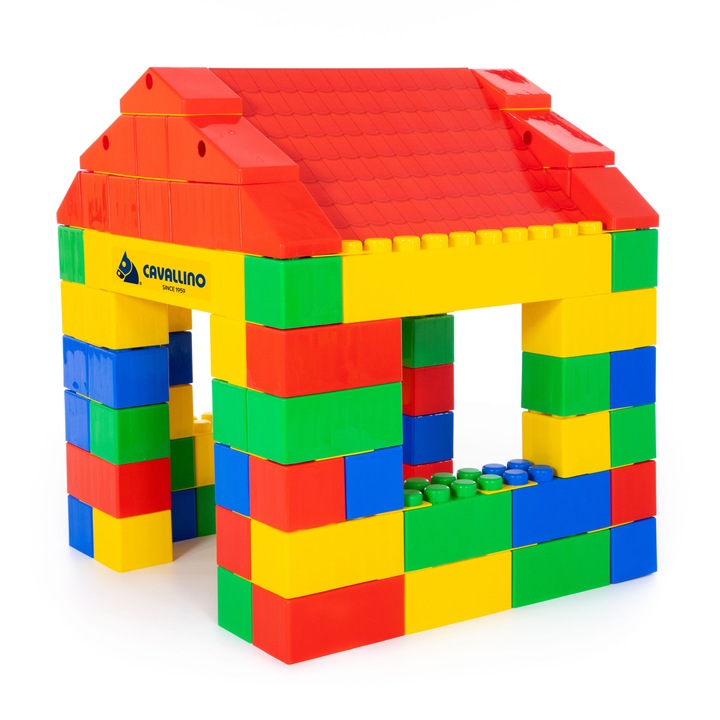 Конструктор XXL - 134 части, CavallinoToys, +1 година, Многоцветен, 64.5x43.5x51.5 cm