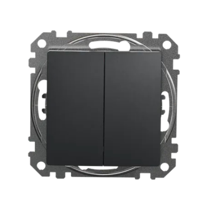 Intrerupator dublu Schneider Sedna Design SDD114105, 10AX, Antracit