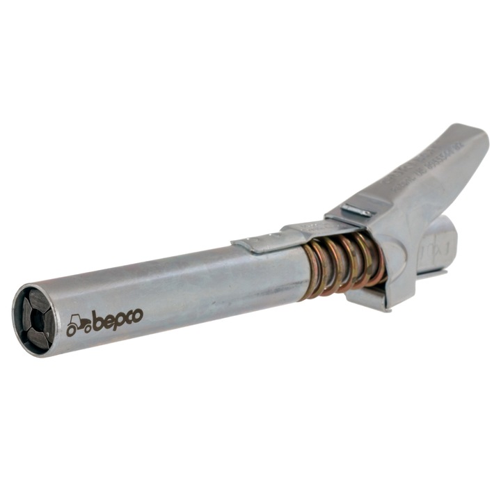 Niplu lung autoblocant Bepco, otel galvanizat, gri
