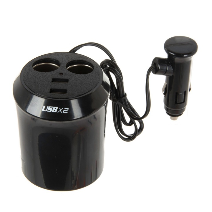 12V 24V szivargyújtó adapter dupla csésze