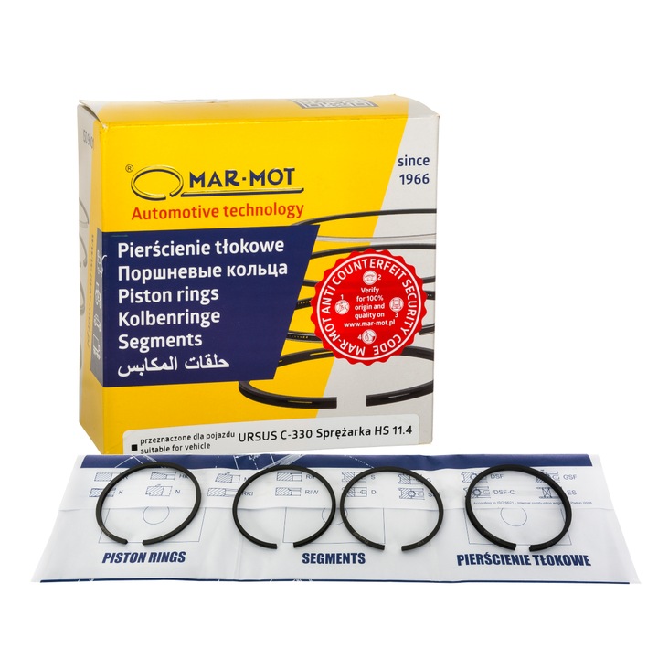 Dugattyúgyűrű készlet, Mar-Mot, Ursus C-330 kompatibilis, fekete