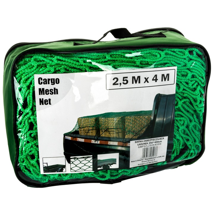 Предпазна мрежа за товари, GMP, 250x400 см, зелена