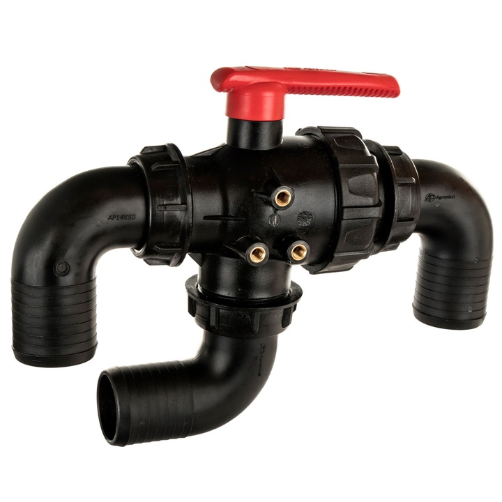 Supapa cu bila cu 3 cai pentru furtun cot PROLINE de 50 mm
